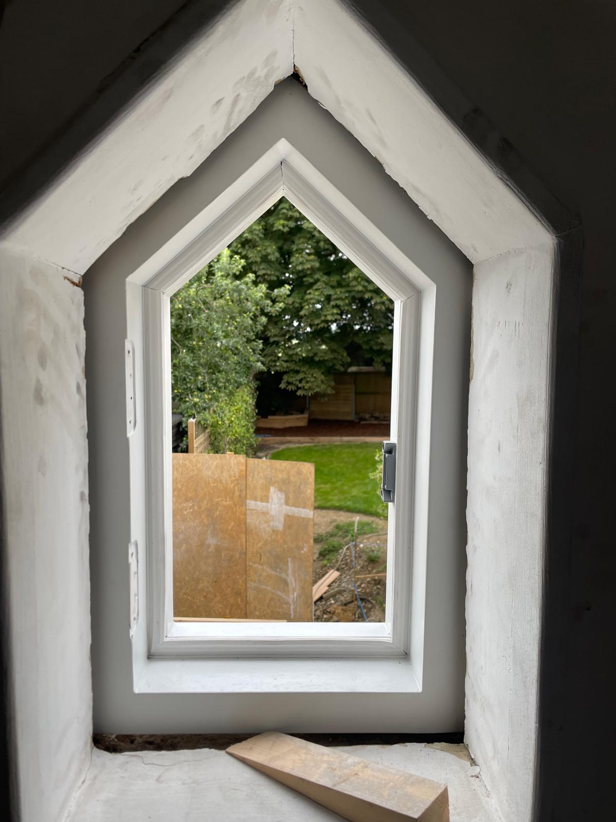 Gothic Arch Timber Window — Heritage Cottage